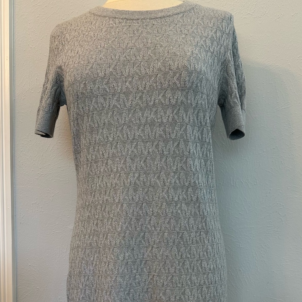 Michael Kors Gray Textured Mini Dress